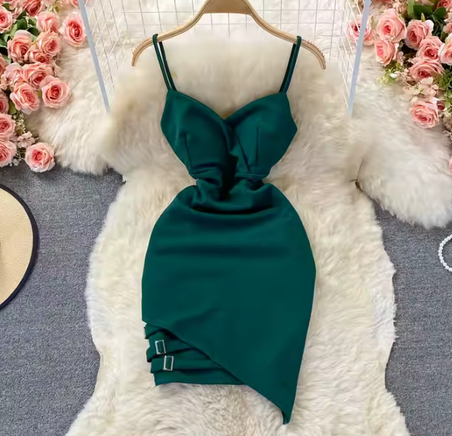 New Summer Sleeveless V-Neck Spaghetti Strap dresss