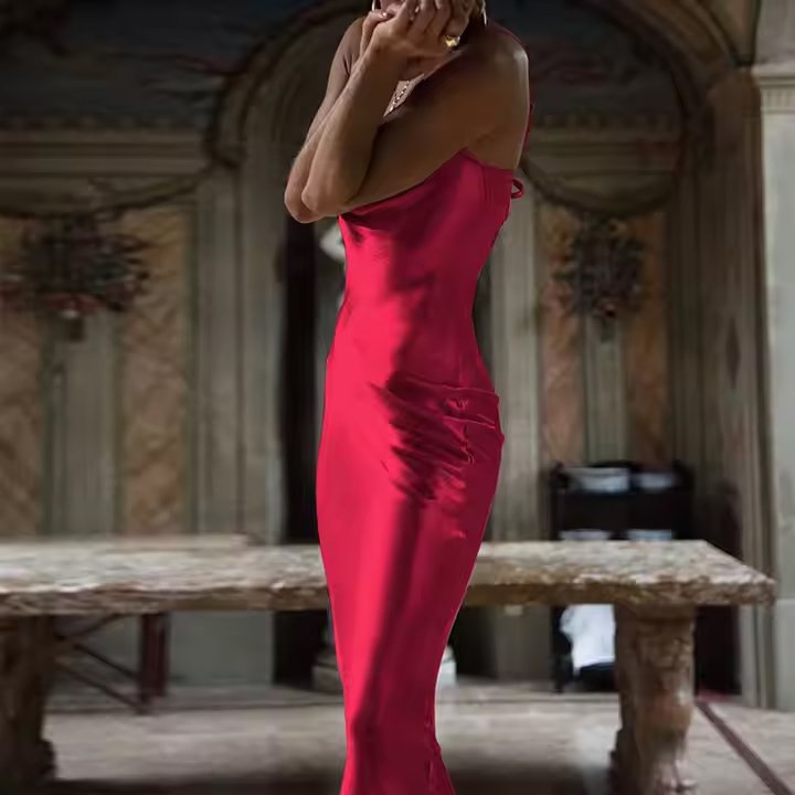 Strap Leaky Back Sexy Dress Nightclub Style Evening Dress